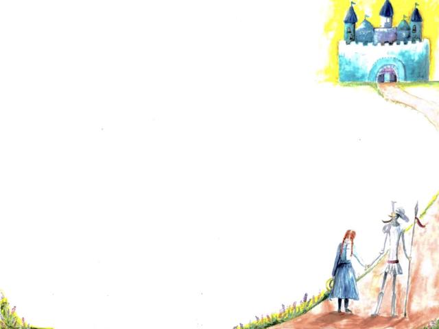 Drawing of "Anne of Green Gables and Don Quixote." 2019. Claire Schroettner. Anne of Green Gables and Don Quixote