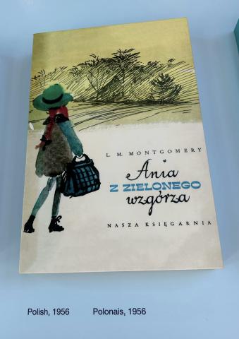 Photo of cartoon cover—sketch of landscape above and red-haired girl turned away beside title and author information.